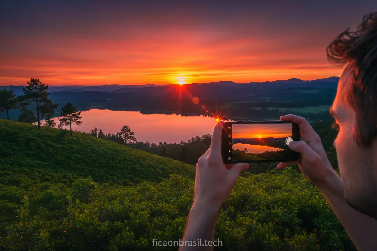 Câmera Samsung A07 Qualidade Pessoa usando a câmera do Samsung A07 para fotografar.