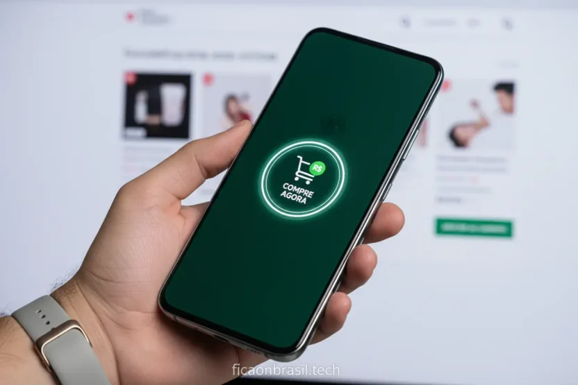 Pessoa segurando um celular Motorola com tela ligada