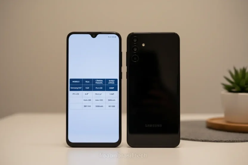 Samsung Galaxy A07 vs A06 comparativo