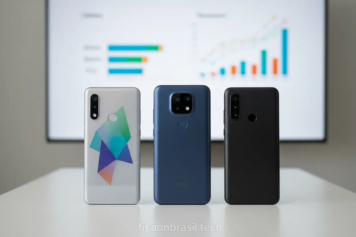 Comparativo Moto G06 e Concorrentes Comparativo de custo-benefício entre Moto G06 e outros smartphones.