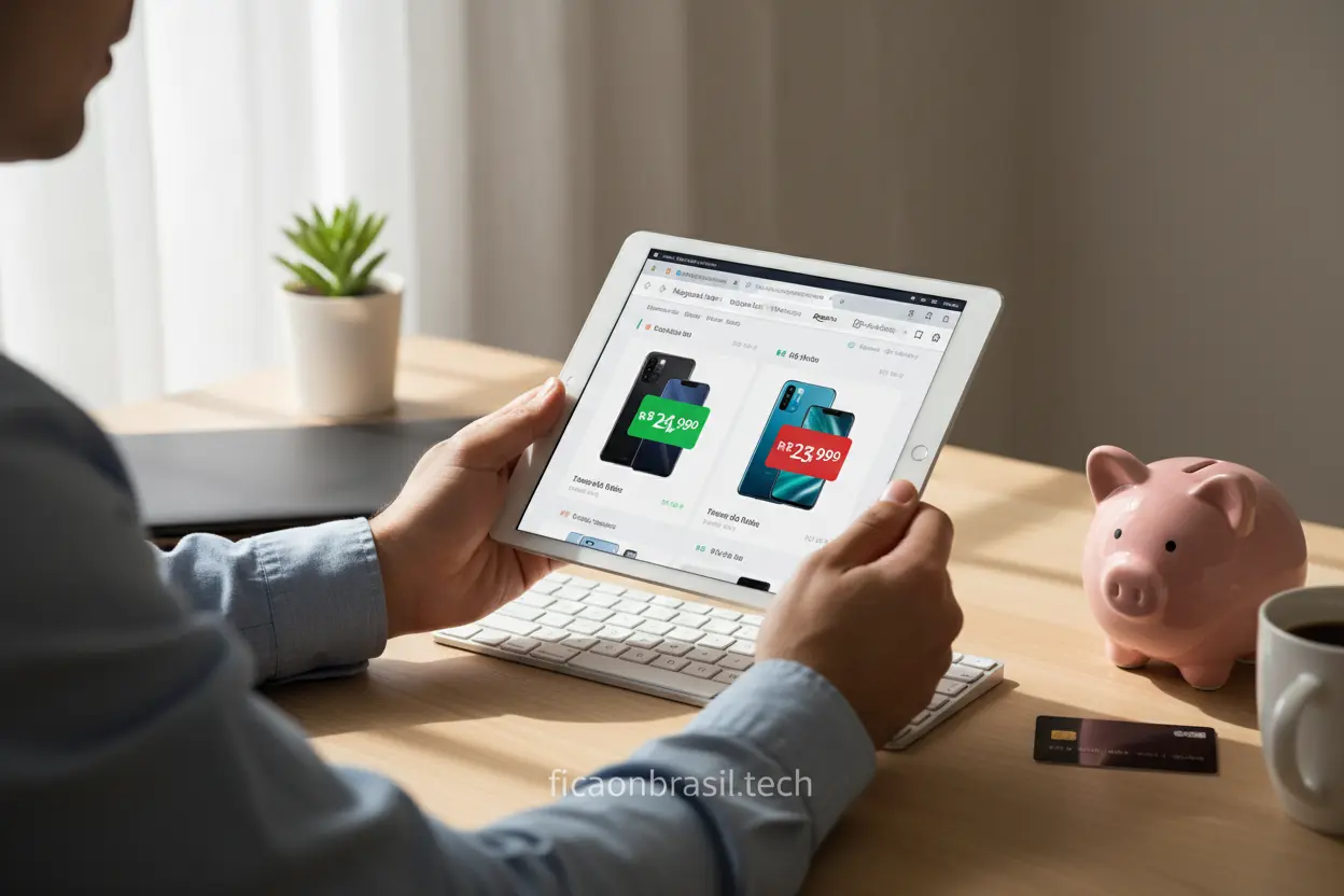 Pessoa pesquisando como comprar iPhone 17 mais barato