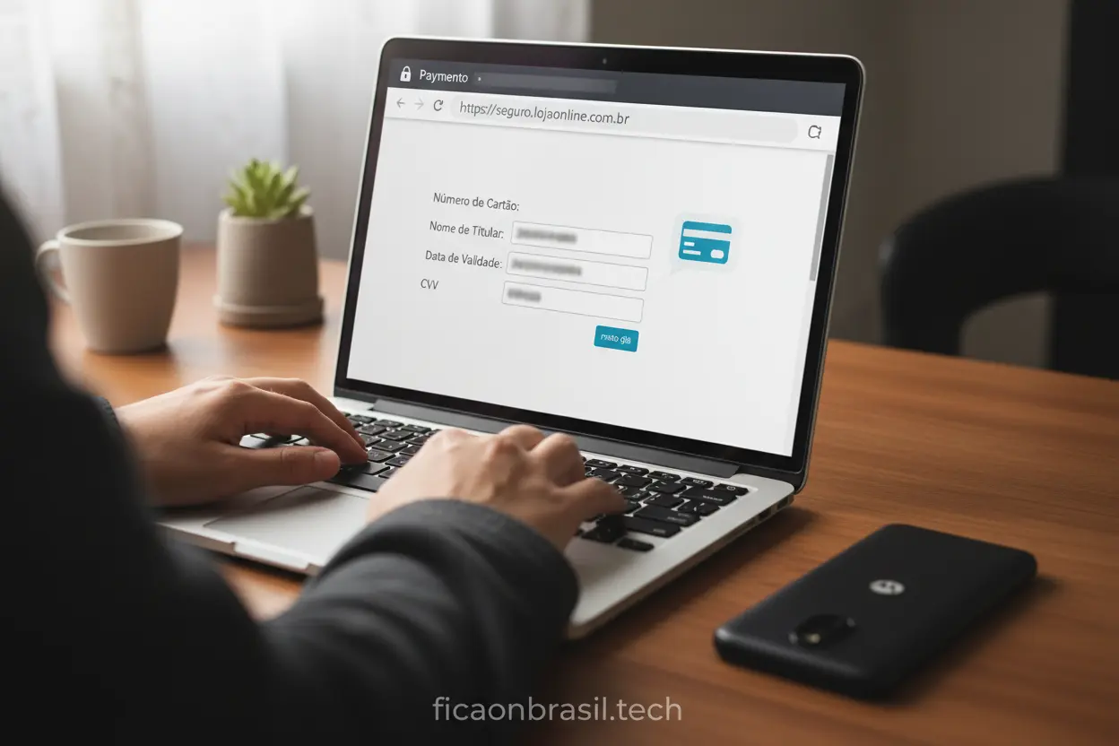 Comprar Moto G06 com Segurança Pessoa realizando uma compra segura do Moto G06 online.