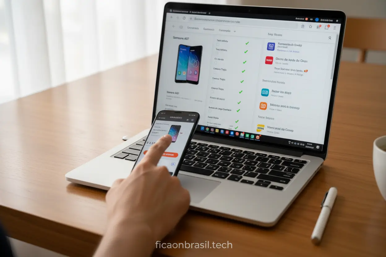 Pessoa usando Samsung A07 4GB RAM