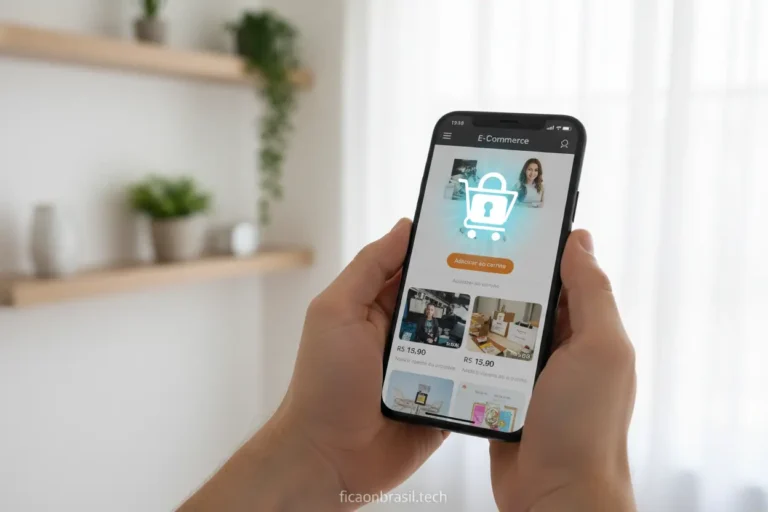 Pessoa comprando online com segurança.