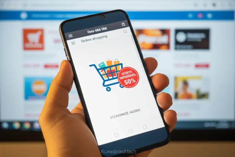 Mão segurando smartphone com desconto Moto G06 hoje