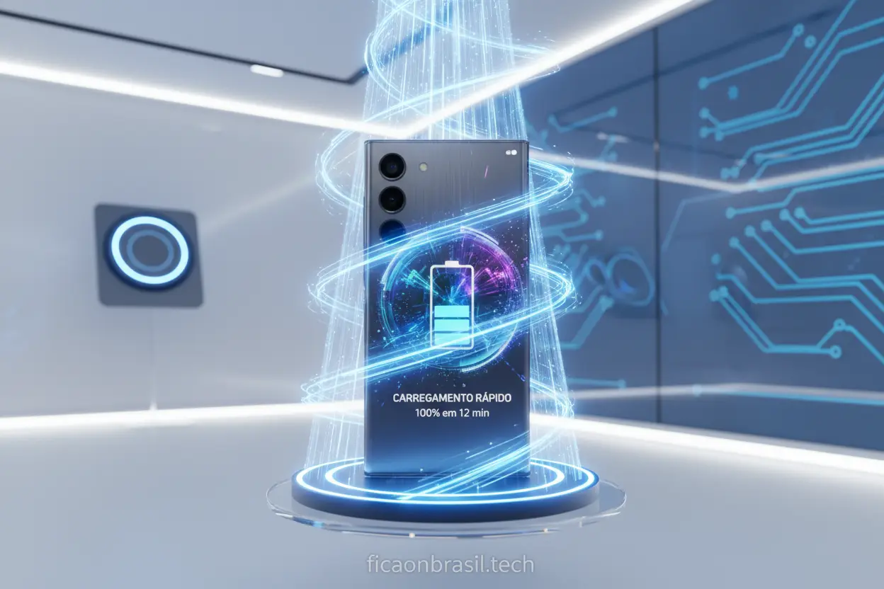 Desempenho e Bateria S26 Ultra Galaxy S26 Ultra lançamento oficial sendo carregado rapidamente
