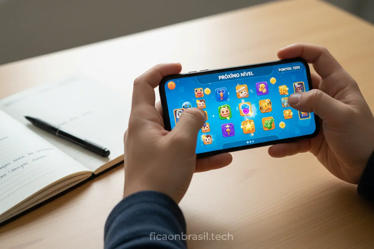 Pessoa usando Moto G06 para jogar