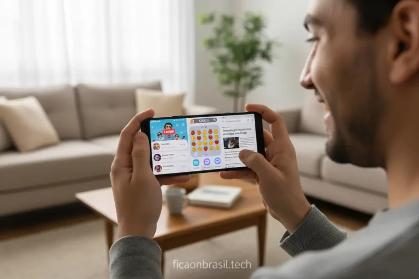 Pessoa usando Samsung A07 4GB RAM