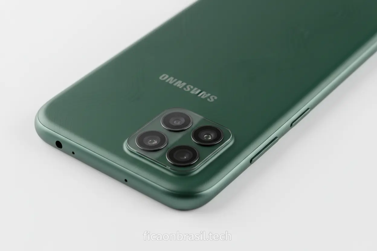 Parte traseira e lateral do Samsung Galaxy A07 2026.