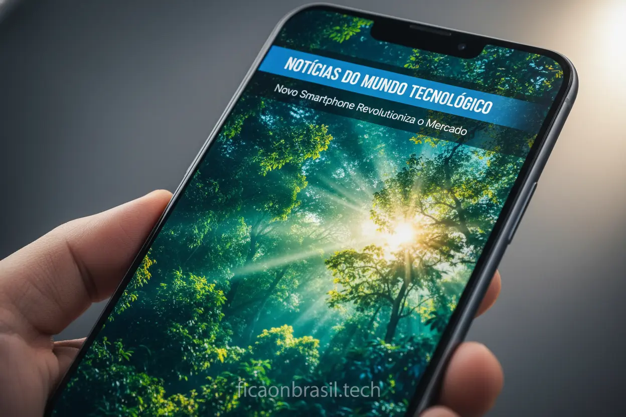 Tela vibrante de um smartphone com design moderno.