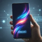 Pessoa segurando um Galaxy S26 Ultra com tela brilhante.