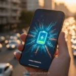 iPhone 17 com bateria cheia, simbolizando longa duração.