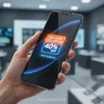 Mão segurando iPhone 17 com desconto no lançamento