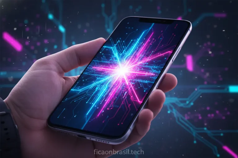 Smartphone futurista, novidades iPhone 17, tecnologia Apple