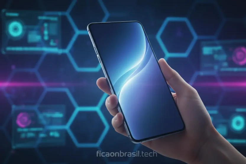 iPhone 17 com design futurista e tela brilhante