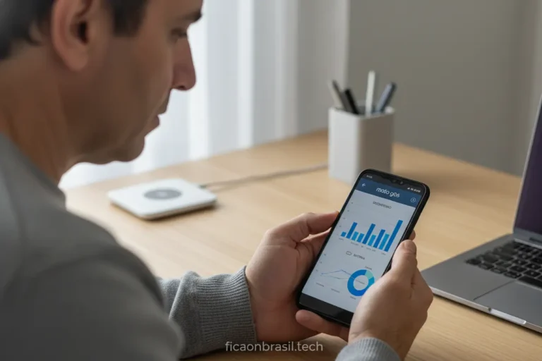 Pessoa analisando o custo-benefício do Moto G06 em um comparativo.