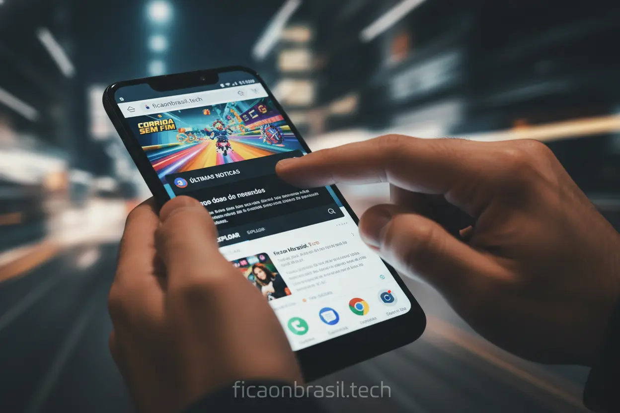 Multitarefas no Moto G06 Mãos usando Moto G06 com vários aplicativos abertos