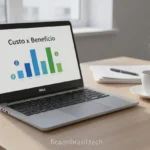 Notebook Dell aberto em mesa, representando o melhor notebook Dell custo benefício.