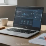 Notebook Dell i7 moderno em mesa de escritório