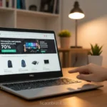 Notebook Dell em promoção na tela de um computador