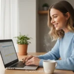 Pessoa usando notebook Dell em home office