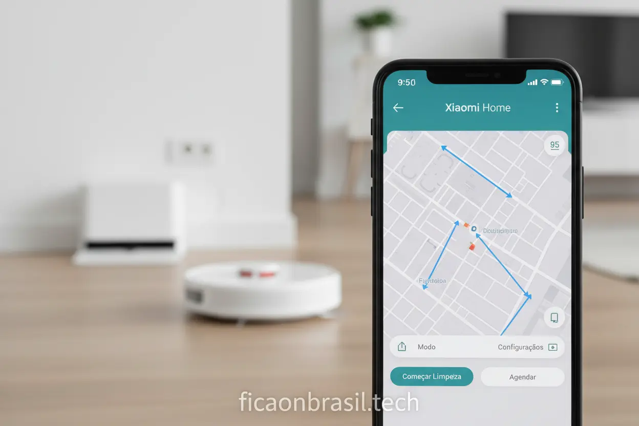 Aplicativo controlando aspirador robô Xiaomi