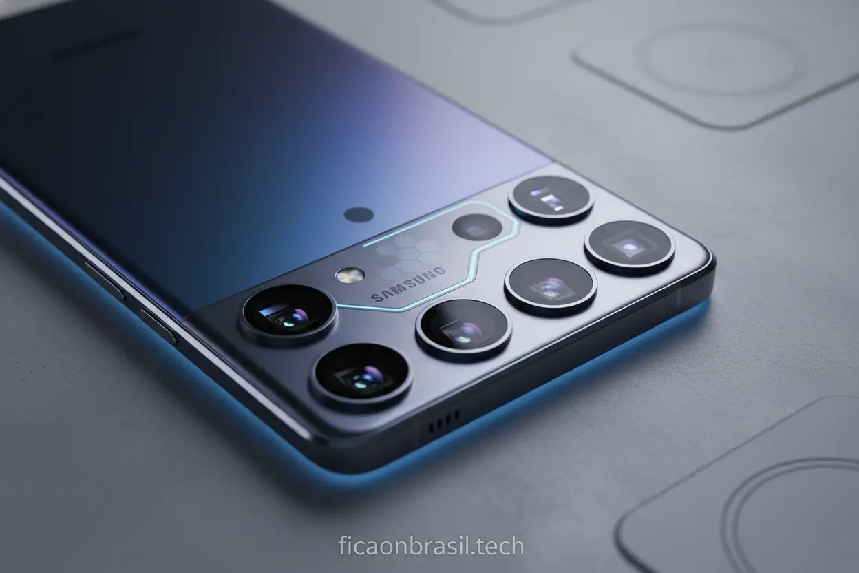 Câmera e design do Galaxy S26 Ultra