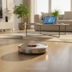 Robô aspirador com mapeamento em sala de estar