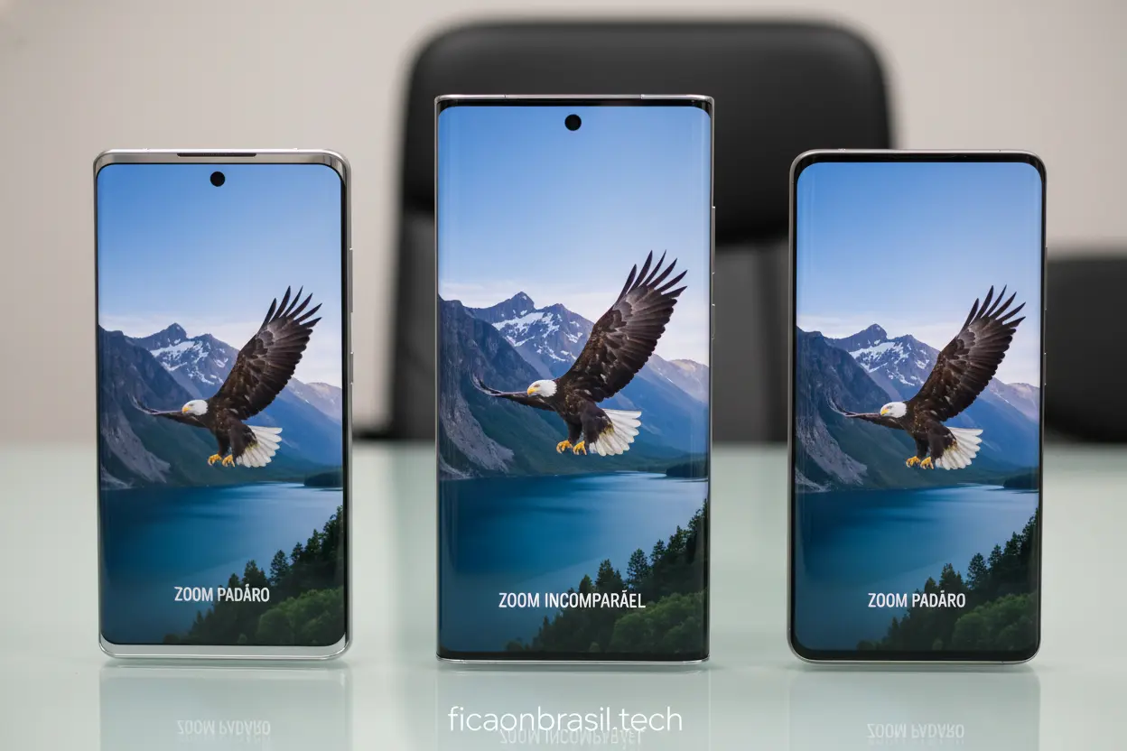 Comparação de zoom entre Galaxy S26 Ultra e concorrentes