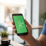 Smartphone Samsung A07 com bateria cheia