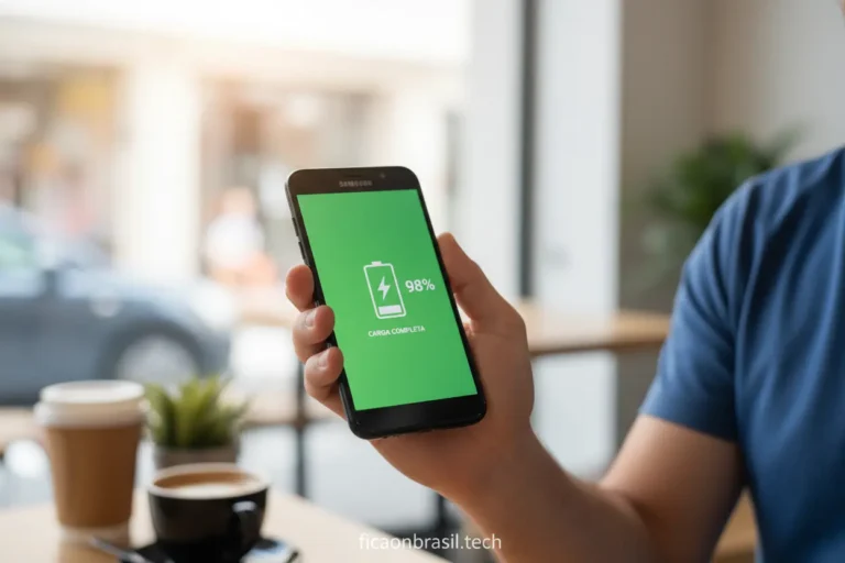 Smartphone Samsung A07 com bateria cheia