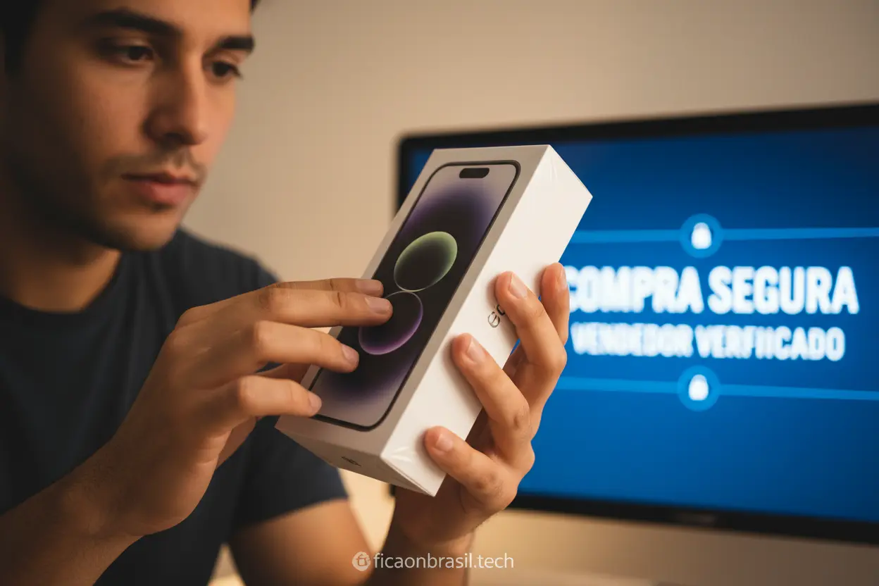 Verificando selos de segurança ao comprar iPhone 17