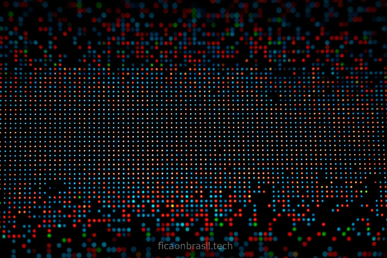 Pixels de uma tela OLED em close-up