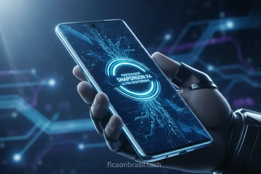 Smartphone Galaxy S26 Ultra com processador Snapdragon