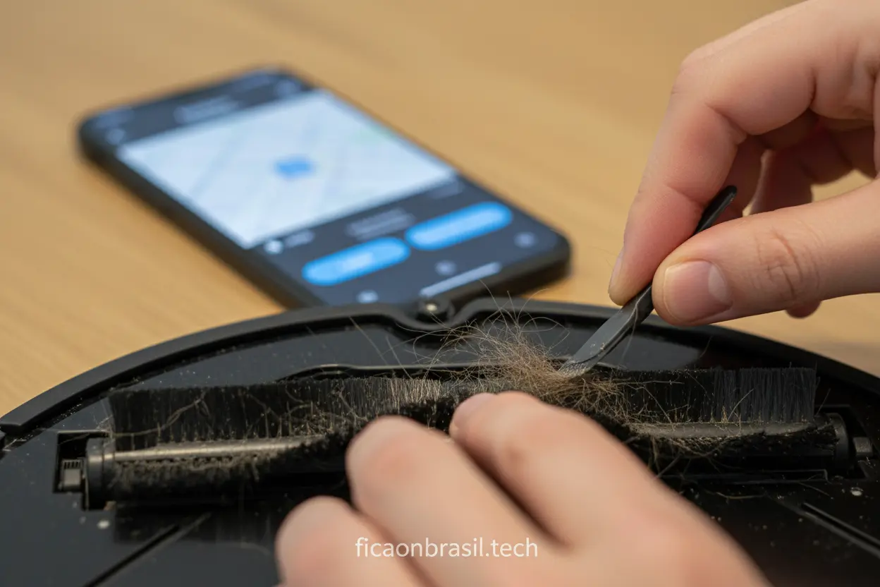 Limpeza e manutenção de um aspirador inteligente wifi