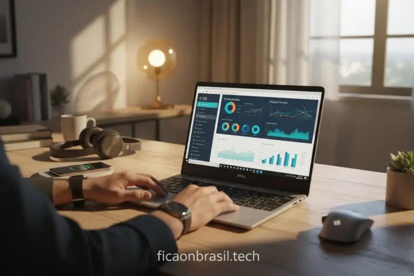 Pessoa pensando sobre um notebook Dell confiável.