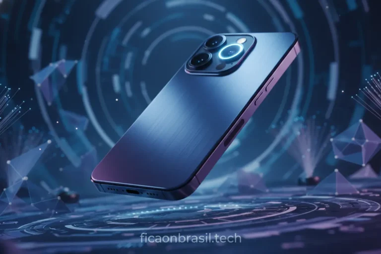iPhone 18 Pro Max flutuando em fundo tecnológico