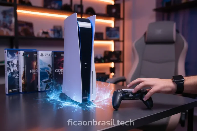 PlayStation 5 console em um ambiente moderno
