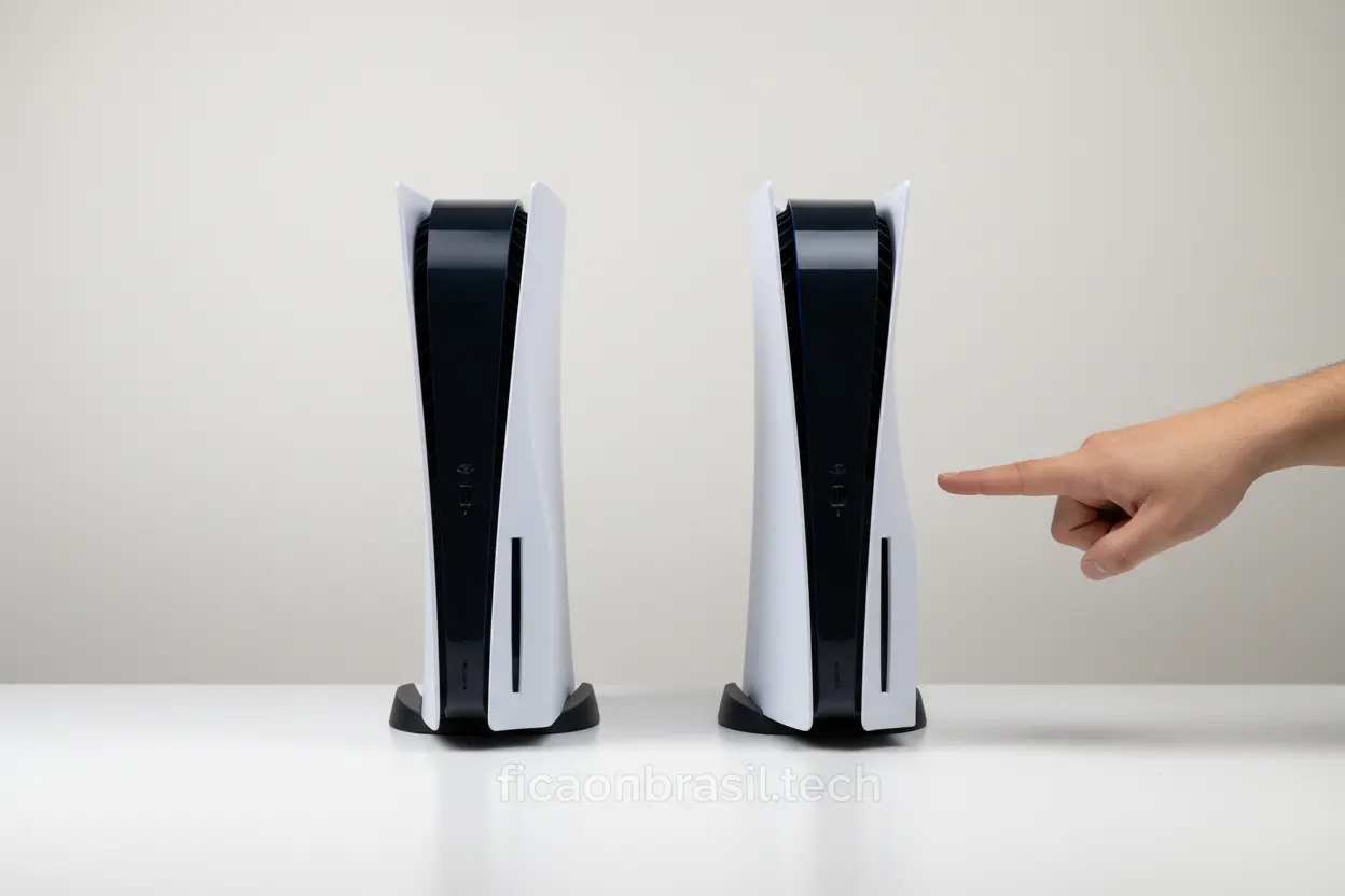 PS5 Digital ou com Leitor Comparativo PlayStation 5 Digital e com Leitor