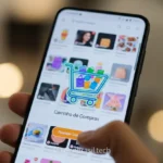 Pessoa segurando um Samsung A17 com tela ligada