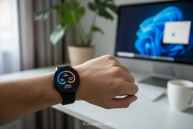 Pessoa usando Samsung Galaxy Watch no pulso