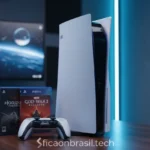 Console Sony PS5 em sala de jogos
