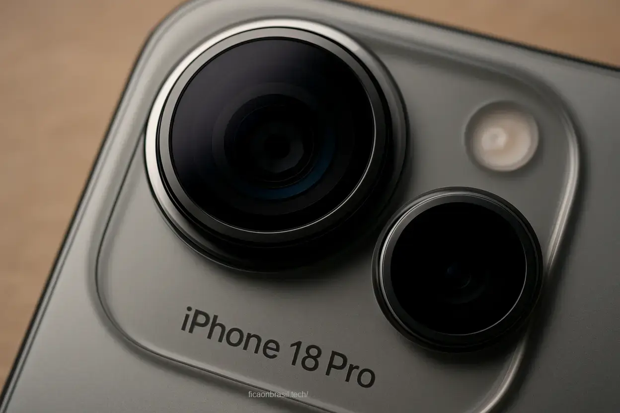 Lente principal do iPhone 18 Pro com abertura variável.