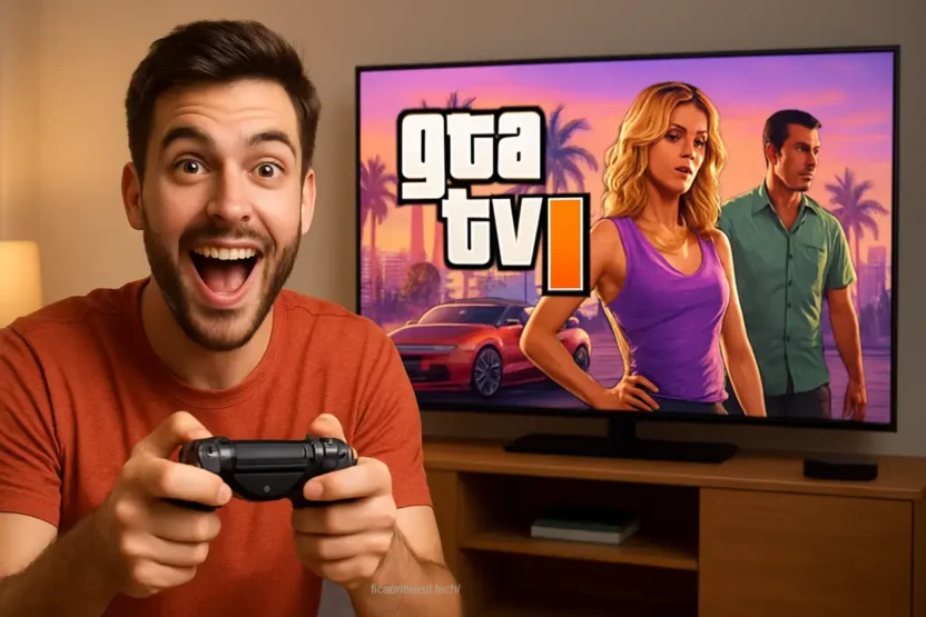 Thumbnail sobre como comprar GTA 6 no Brasil.