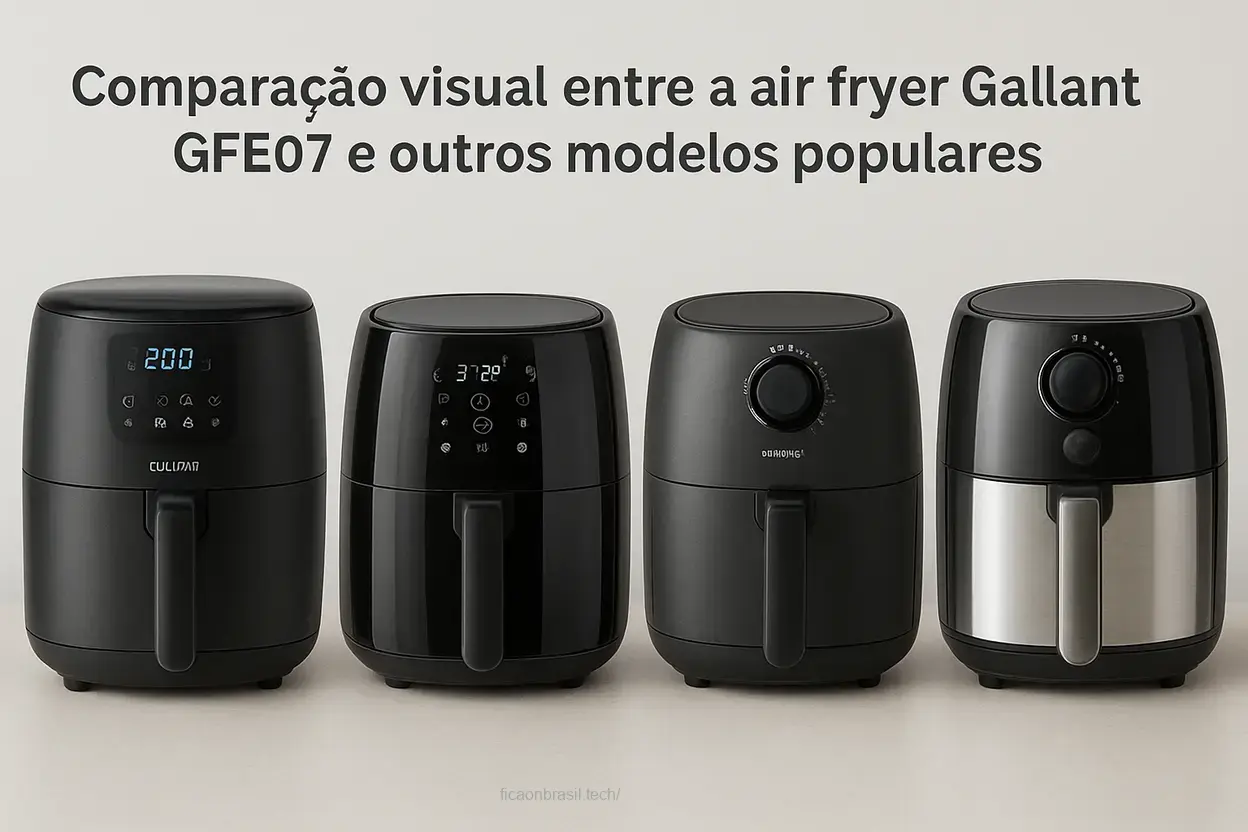 Comparação de modelos de air fryer Comparação entre a air fryer Gallant GFE07 e outros modelos.