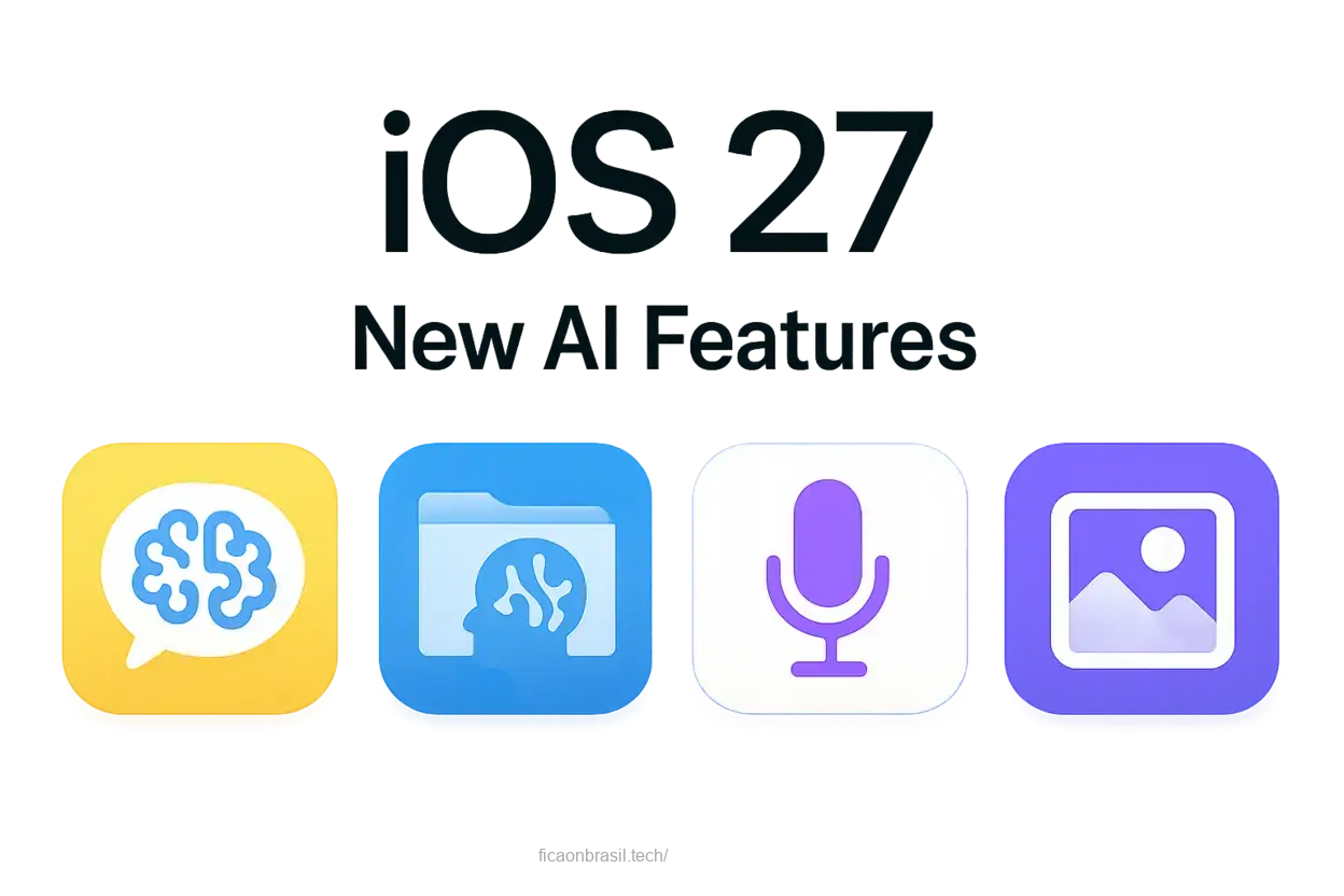 Funcionalidades de IA no iOS 27 Funcionalidades de IA no iOS 27