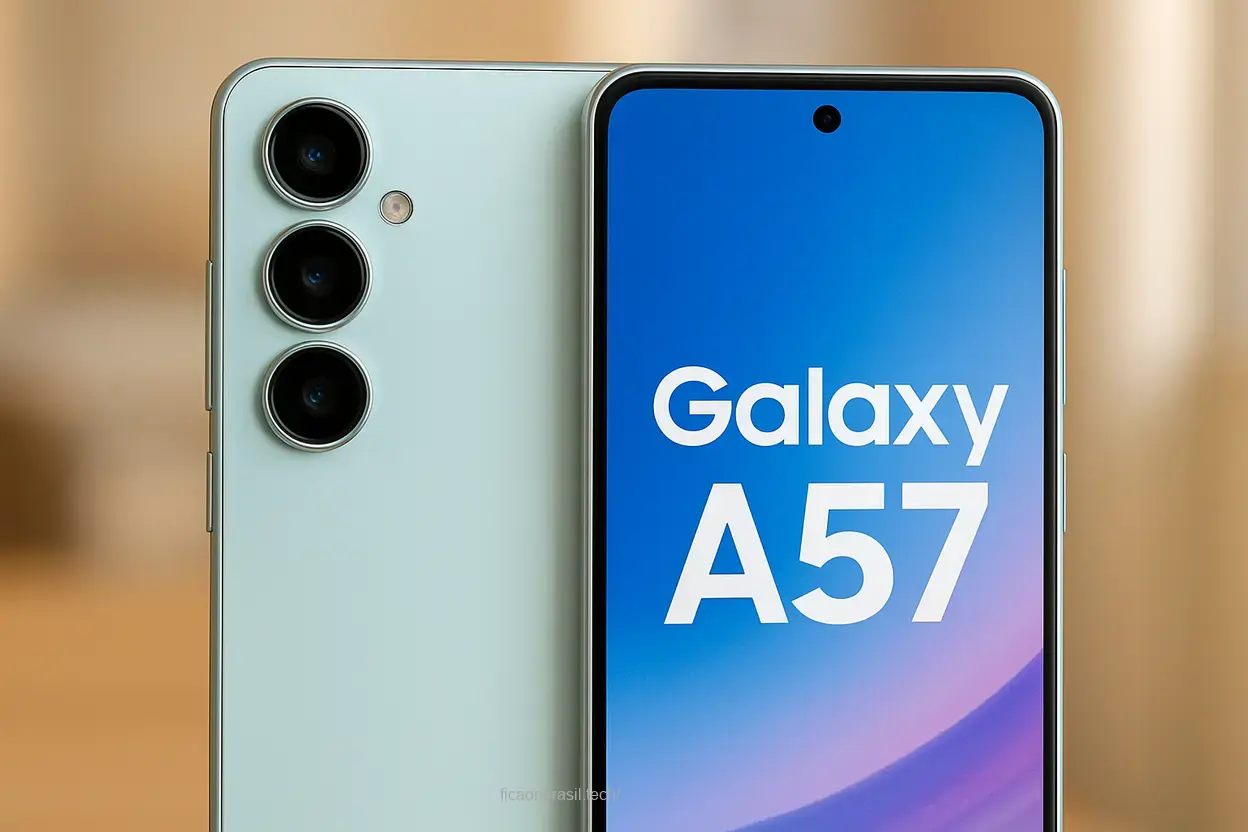 lançamentos de celular da samsung com foco no Galaxy A57.
