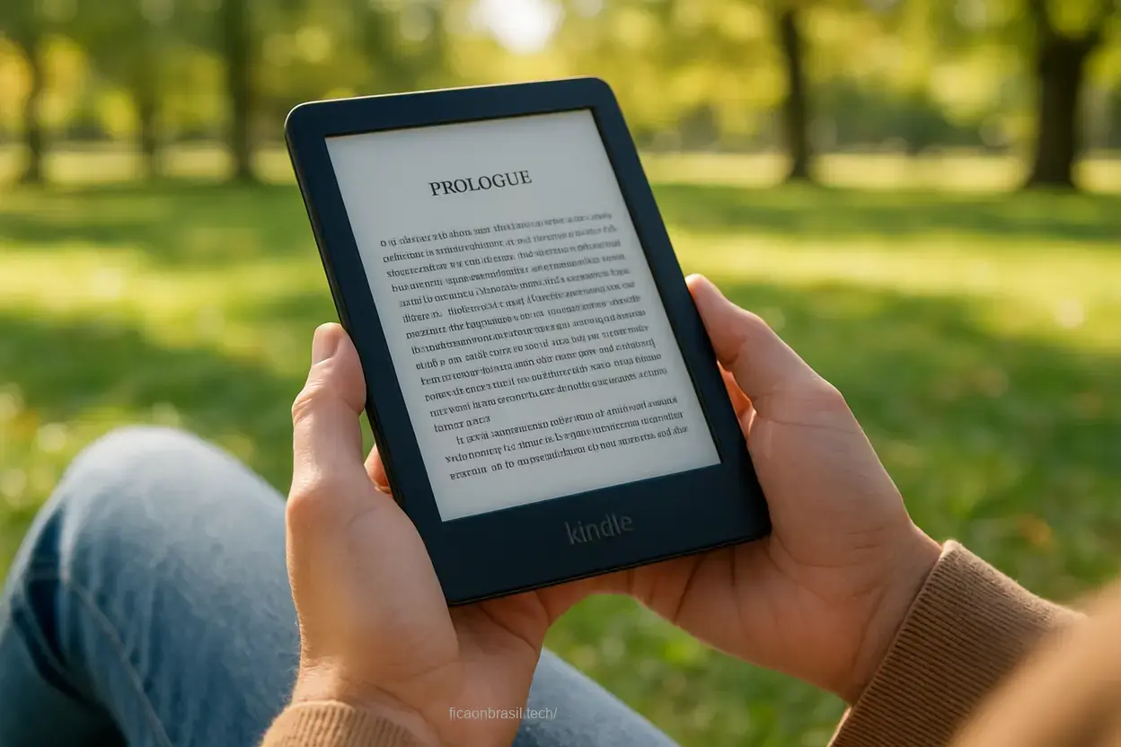 opções para comprar kindle 16 GB em uso no parque.