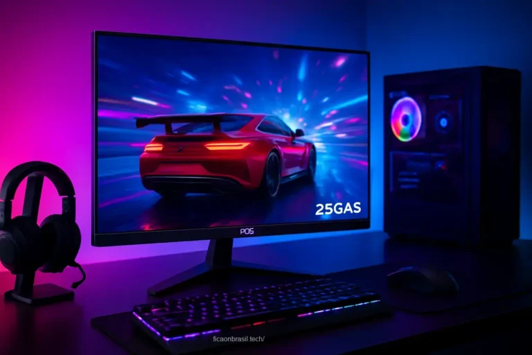 Monitor gamer AOC 25G4S em um ambiente de jogo moderno.