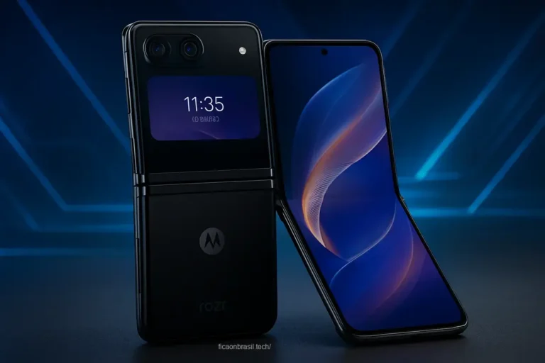 Motorola Razr 70 Ultra em um fundo moderno.